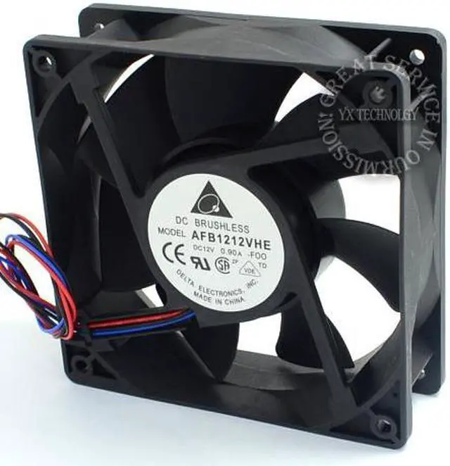 Alt view image 2 of 6 - Delta AFB1212VHE -F00  signal 120mm 12cm DC 12V 0.90A 3-pin server inverter axial blower cooler cooling fan