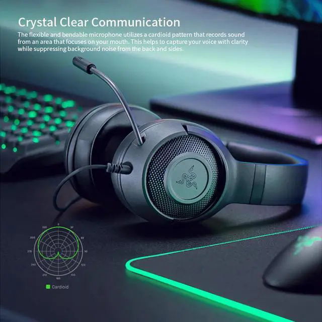 Alt view image 5 of 5 - Kraken Essential X Gaming Headset Earphone Headphone 7.1 Surround Sound Ultra-Light Bendable Cardioid Microphone
