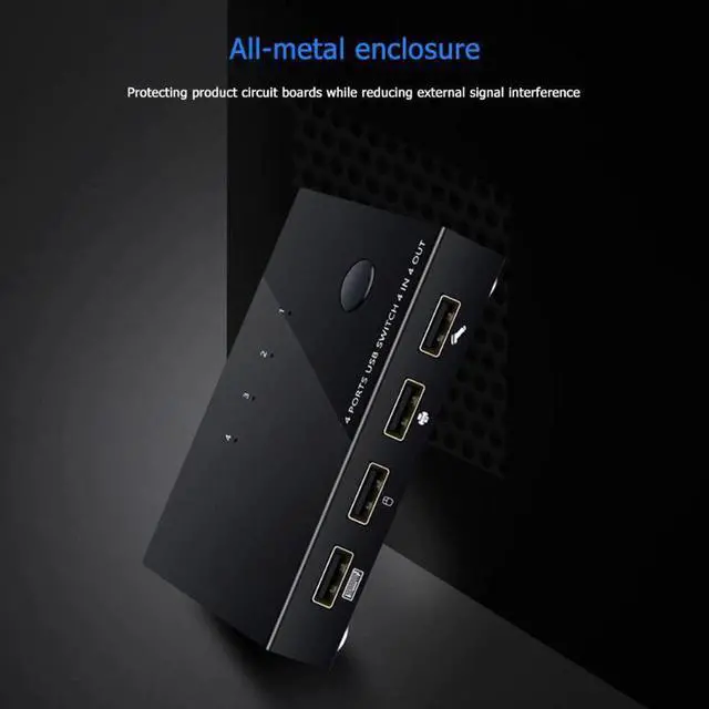 Alt view image 2 of 7 - KVM  Switch USB Switch Hub 4K  Switcher Box 2 In 1 Switcher For Laptop HDTV Printer USB KVM  Switch
