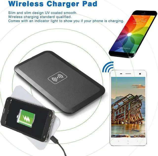 Alt view image 2 of 5 - Wireless Fast Charger Charging Pad for Iphone X 8 Plus for  Galaxy Note 8 S8 S7 S6 Edge S9 for   Phone