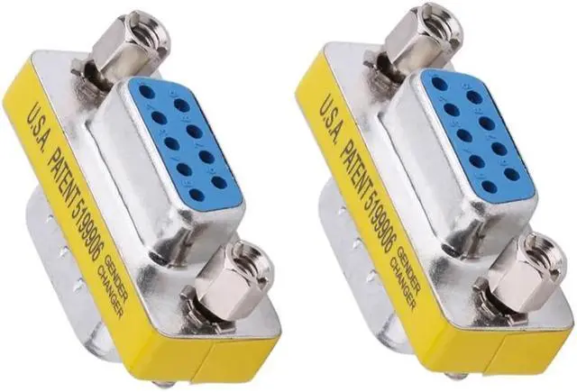 Main image of 2Pcs DB9 Male to Male/ Female to Female/ Male to Female Adapter Gender Changer Serial RS232 Coupler Straight Converter Connector