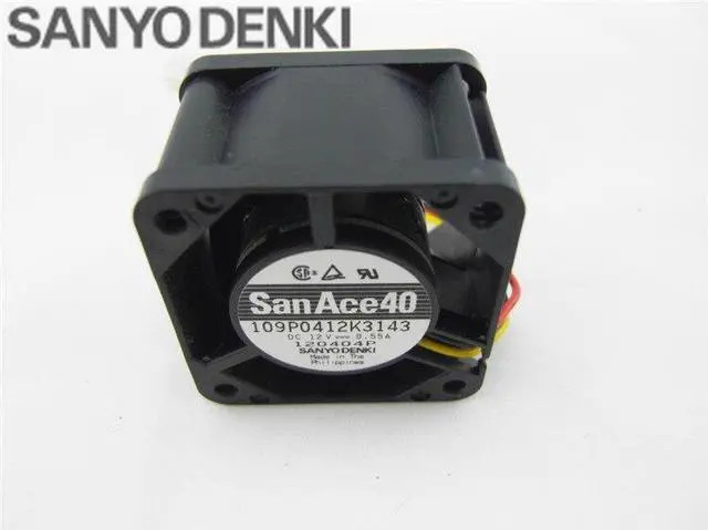 Alt view image 4 of 5 - SANYO  New and original server fans 109P0412K3143 winds of 12V axial fan 40*40*28mm