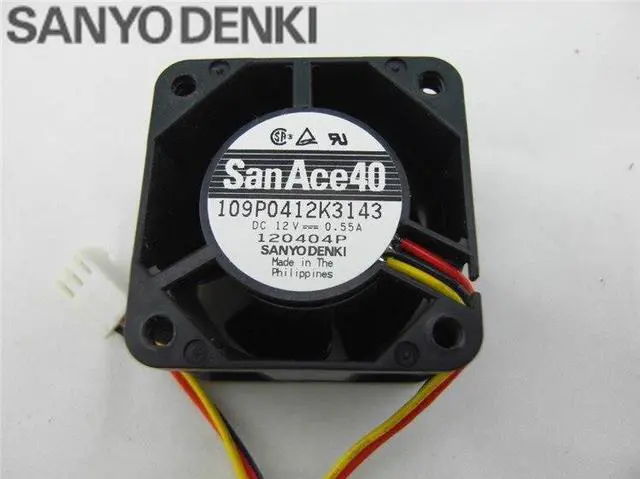Alt view image 3 of 5 - SANYO  New and original server fans 109P0412K3143 winds of 12V axial fan 40*40*28mm