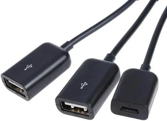 Alt view image 5 of 5 - 2 X USB-A/F + Micro USB Female to USB3.1 Type-C Male Extender Cable OTG  Adapter Hub  for Smart Phone For windows/Mac OS/Linux