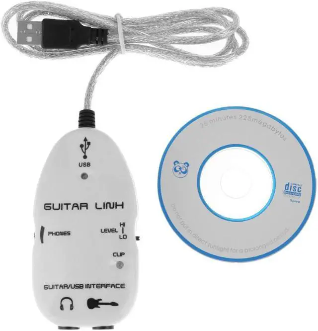 Main image of 16-bit 44.1/48kHz Guitar to USB Sound Player Sound Card Effector Interface Link Audio Cable Music Recording Adapter for PC/Mac