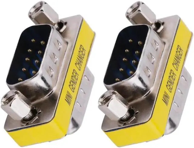 Alt view image 2 of 5 - 2Pcs DB9 Male to Male/ Female to Female/ Male to Female Adapter Gender Changer Serial RS232 Coupler Straight Converter Connector