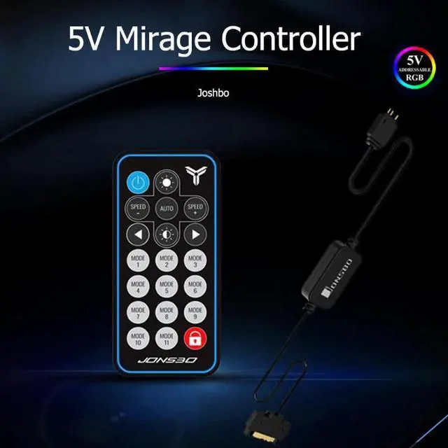 Alt view image 2 of 5 - 5V 3Pin AURA RGB Controller SATA Power Supply Memory Light Stripe Remote Control for PC Case lighting memory cooling vest