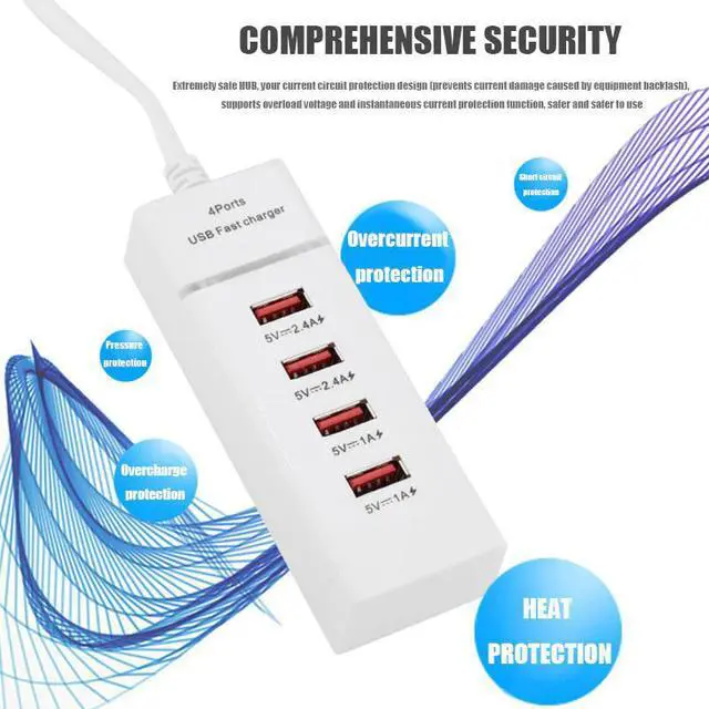 Alt view image 3 of 5 - 4 USB Port Fast Phone Charger Travel Wall Power Fast Charging EU US Plug Adapter For iPhone For  Mobile Phones