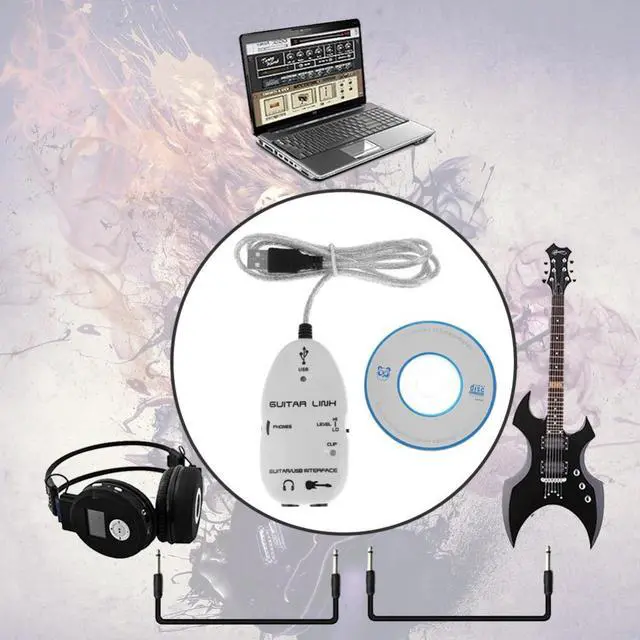 Alt view image 5 of 5 - 16-bit 44.1/48kHz Guitar to USB Sound Player Sound Card Effector Interface Link Audio Cable Music Recording Adapter for PC/Mac