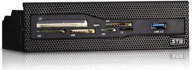 Main image of STW 5.25" Internal Card Reader Media Multi-Function Dashboard PC Front Panel USB 3.0 Support CF XD MS M2 TF