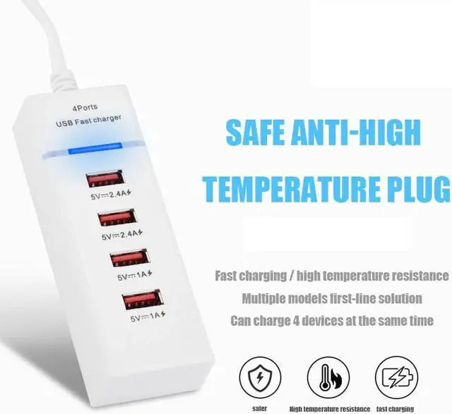 Alt view image 5 of 5 - 4 USB Port Fast Phone Charger Travel Wall Power Fast Charging EU US Plug Adapter For iPhone For  Mobile Phones