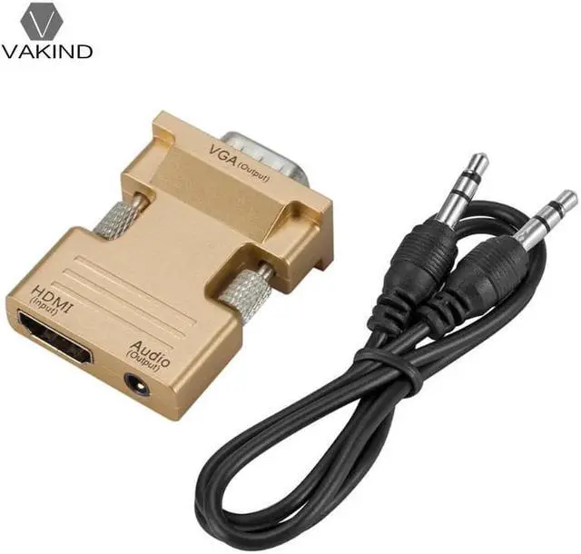 Alt view image 5 of 5 - Female to VGA Male Adapter w/Audio Cable Support 1080P Signal Output for Notebook