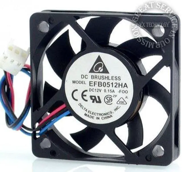 Alt view image 2 of 6 - original Delta 3-wire 50*50*10mm EFB0512HA 5010 12V 0.15A 5cm  PWM speed fan  for