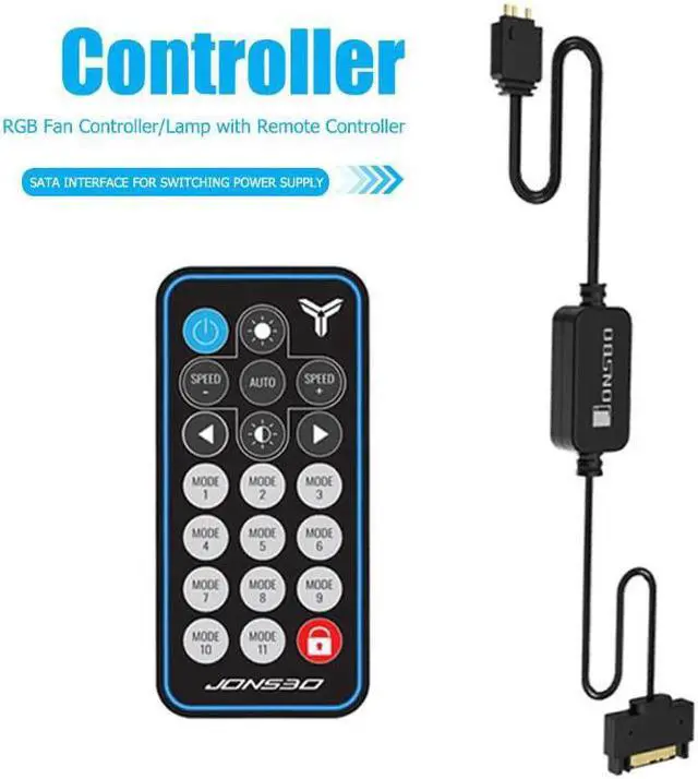 Main image of 5V 3Pin AURA RGB Controller SATA Power Supply Memory Light Stripe Remote Control for PC Case lighting memory cooling vest