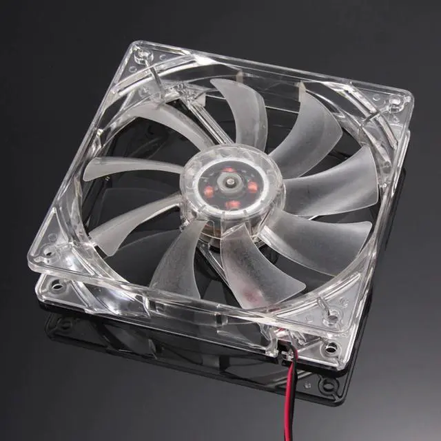 Alt view image 4 of 5 - Fan PC Computer Fan Quad 4 LED Light 120mm 12V PC Computer Case Fan Quiet Molex Connector Easy Installed Fan
