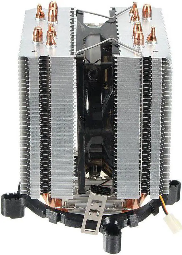 Alt view image 4 of 5 - 12V 3Pin Cooler Cooling Fan Heat Sink for Intel LAG 1155 1156 for AMD Socket AM3/AM2 LED Blue Light CPU Fan 6xHeat Pipe Computer