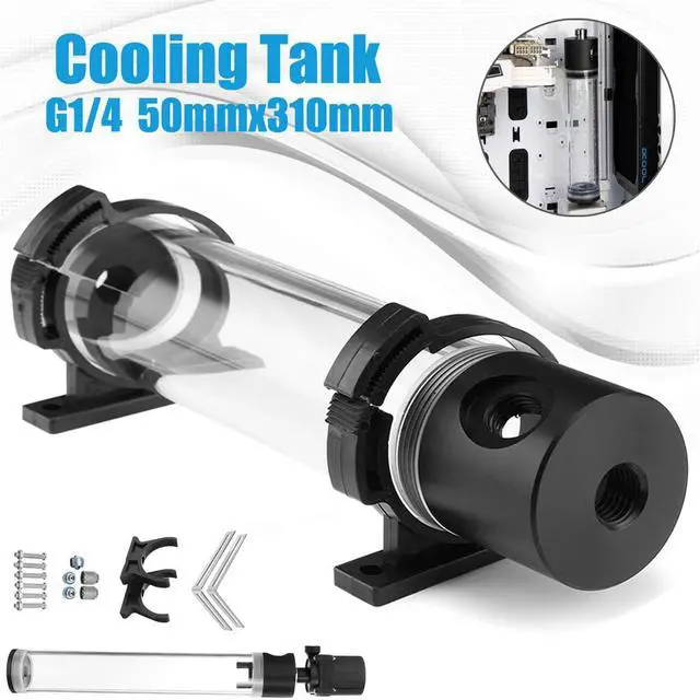 Main image of 50mmX310mm Water Cooling Tank 19W G1/4 Thread Cylinder Reservoir Tank Pump Computer Water Cooling Radiator Liquid Cooling Cooler