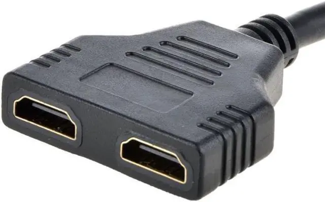Alt view image 2 of 3 - Good Sale 1080P HDMI Port Male to 2 Female 1 In 2 Out Splitter Cable Adapter Converter Mar 20