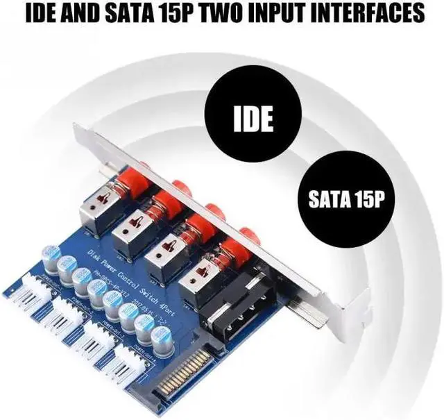 Alt view image 2 of 5 - Power Control Switch Hard Drive Selector SATA Drive Switcher For Desktop PC Computer