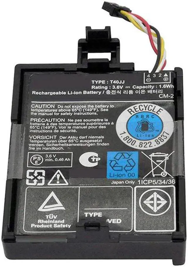 Alt view image 2 of 3 - 1.6Wh 460mAh 3.6V T40JJ 70K80 H132V Raid Controller Battery For Dell Perc H710 H710P H810 M620 R320 R420 R520 R620 R720