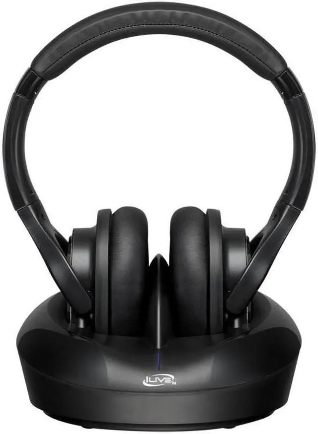 Alt view image 7 of 10 - iLive IAHRF79B Radio Frequency Wireless Headphones with Base (Black)