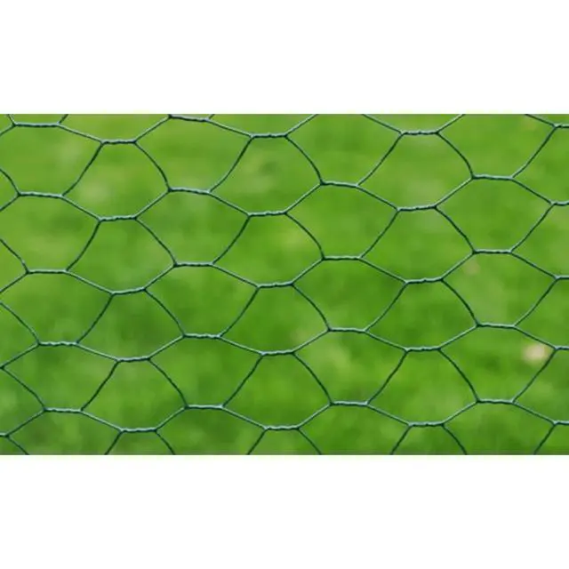 Alt view image 4 of 7 - vidaXL Mesh Fence Galvanised Steel Hexagon 3.28"x82' Dark Green