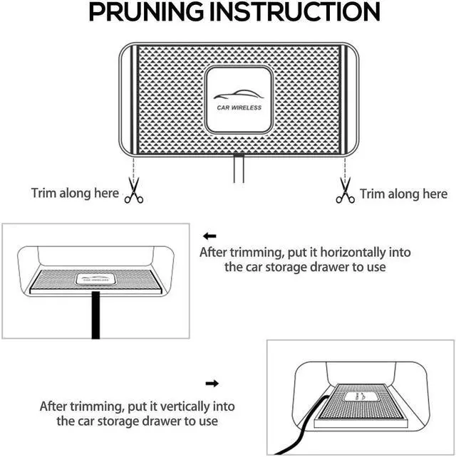 Alt view image 4 of 5 - Charging 10W Qi Wireless Charger Pad for iPhone Docking Station Phone Charger for Xiaomi Non-slip Mat Car Dashboard Holder