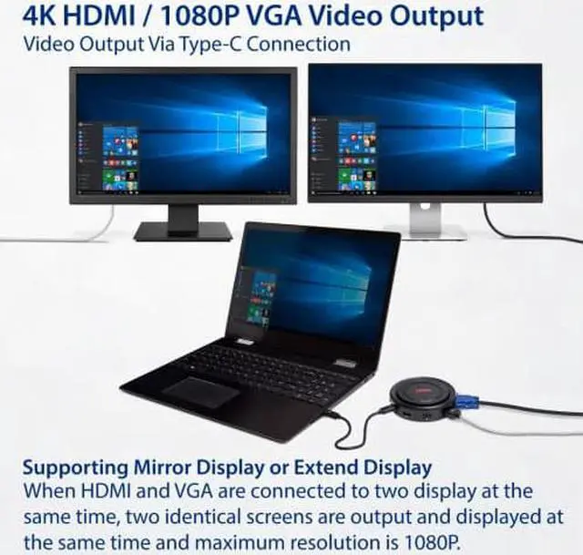 Alt view image 3 of 3 - 6-in-1 USB 3.1 Gen 1 Type-C Hub Docking Station with 10W QI Wireless Charger