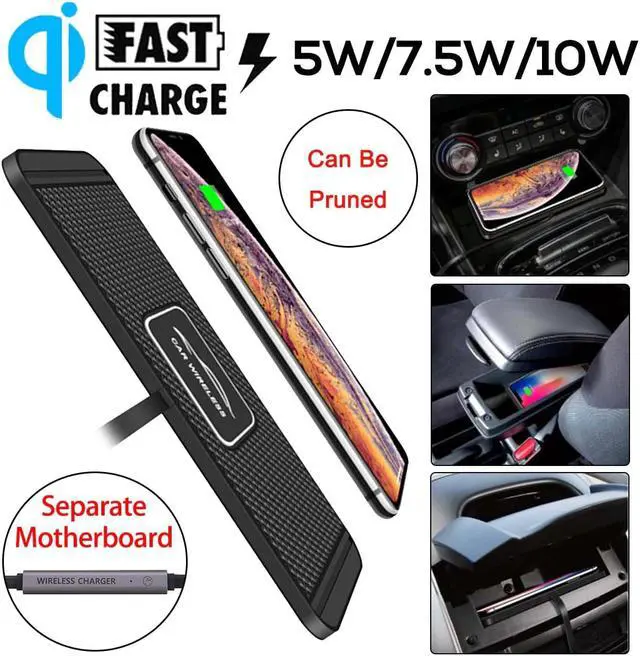 Alt view image 2 of 5 - Charging 10W Qi Wireless Charger Pad for iPhone Docking Station Phone Charger for Xiaomi Non-slip Mat Car Dashboard Holder