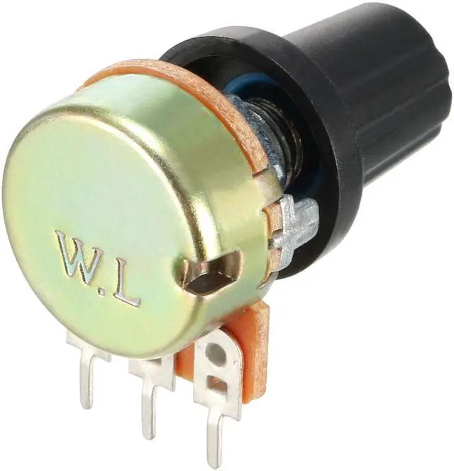 Alt view image 4 of 4 - 12Pcs 10K Ohm Variable Resistors Single Turn Rotary Carbon Film Taper Potentiometer with Knobs