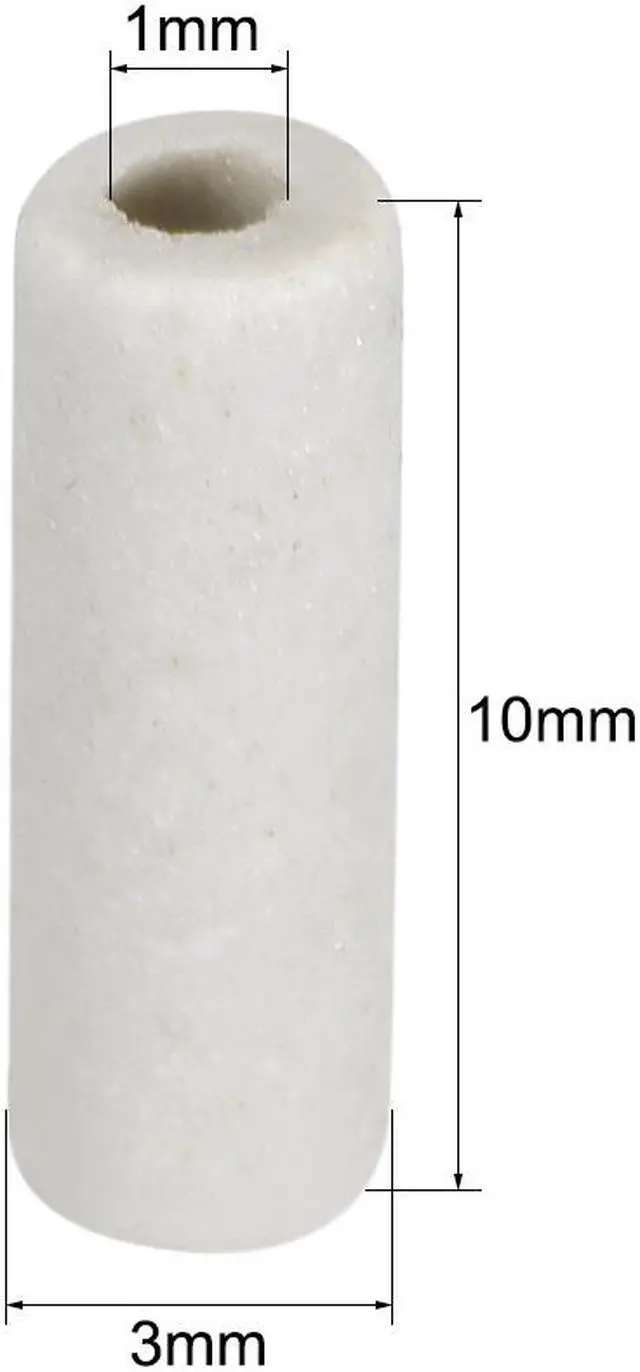 Alt view image 2 of 3 - 1mm Dia Ceramic Insulation Tube Single Bore Alumina Porcelain High Temperature Insulator Pipe for Heating Element 500 Pcs