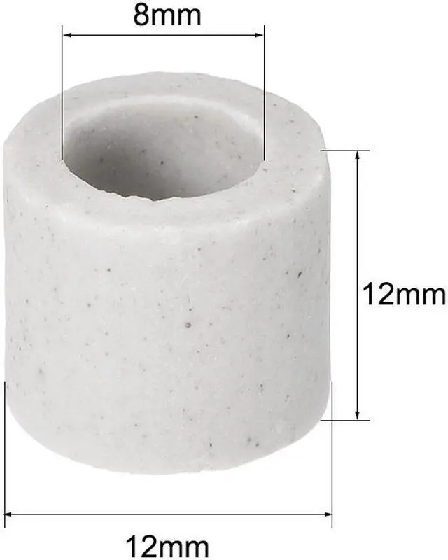 Alt view image 2 of 2 - 8mm Dia Ceramic Insulation Tube Single Bore Alumina Porcelain High Temperature Insulator Pipe for Heating Element 10 Pcs