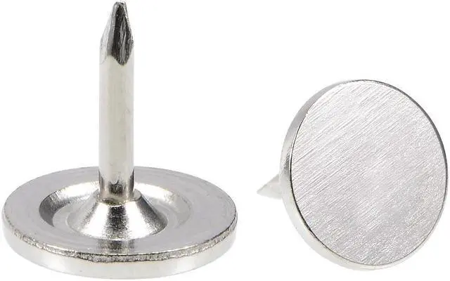 Main image of Upholstery Nails Tacks 9.5mmx10mm Flat Head Furniture Nails Pins Silver Tone 150 Pcs
