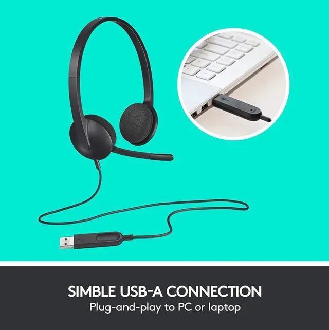 Alt view image 4 of 6 - Logitech H340 Wired USB Headset