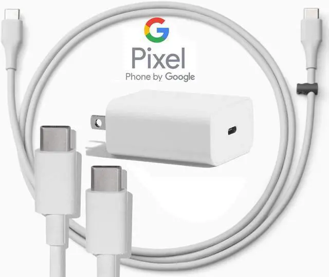 Main image of Google USB-C Charging Rapidly Charger for 2nd & 3rd Gen Pixel devices (18W 3A Charger + 3 Foot USB-C, C-C Cable)