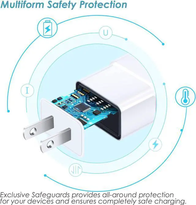 Alt view image 7 of 7 - Adaptive Fast Charging Wall Charger Adapter, Eversame 6-Pack Fast Charging Block Travel USB Charger Box Compatible Samsung Galaxy S10 S9 S8 S7 S6 Note 8 9, iPhone, LG, HTC and More (White)