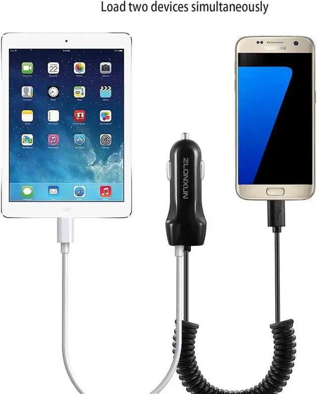 Alt view image 4 of 7 - Car Charger with Micro USB Cable for  Galaxy S7 Edge/A10/S6/J7/J8/J6/A9 LG K20/K30/G4/Stylo 3 Motorola X/Moto E7/E6/G5 HTC m9/m8 Other Micro USB Devices