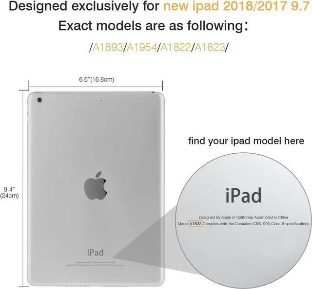 Alt view image 2 of 7 - Case Fit 2018/2017 iPad 9.7 5th / 6th Generation - Slim Lightweight Smart Shell Stand Cover with Translucent Frosted Back Protector Fit  iPad 9.7 Inch 2018/2017 Rose Gold(Auto Wake/Sleep)