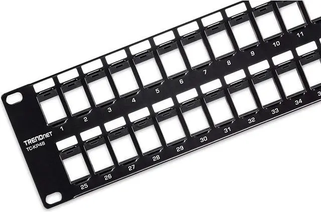 Alt view image 3 of 6 - TRENDnet 48-Port Blank Keystone 2U HD Patch Panel, TC-KP48, Cat5, CAT5E, Cat6, CAT6A, 2U 19 Rackmount Ready, HD Keystone Network Patch Panel, Recommended w/TC-K25C6 & TC-K50C6 Cat6 Keystone Jacks