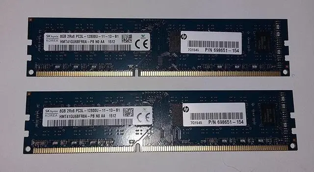 Main image of SK Hynix HMT41GU6BFR8A-PB 2x8GB (16GB Total) 2Rx8 PC3L-12800U Desktop Memory