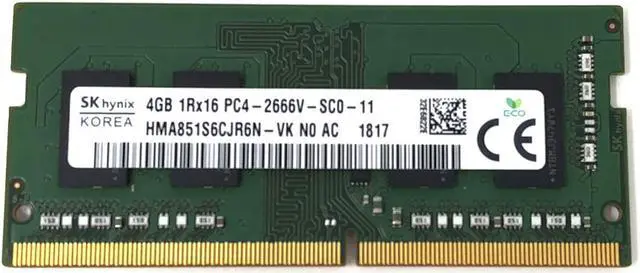 Alt view image 3 of 5 - SK hynix HMA851S6CJR6N - VK Non ECC PC4-2666V 4GB DDR4 at 2666MHz 260pin SDRAM SODIMM Single Kit Laptop Memory - OEM
