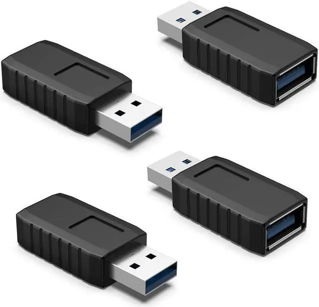 Main image of USB Coupler Male to Female 4Packs USB 3.0 Type A Adapter Superspeed 5Gbps USB Port Extension Connector Bridge Compatible with Laptop Computer Hard Drive Printer Camera
