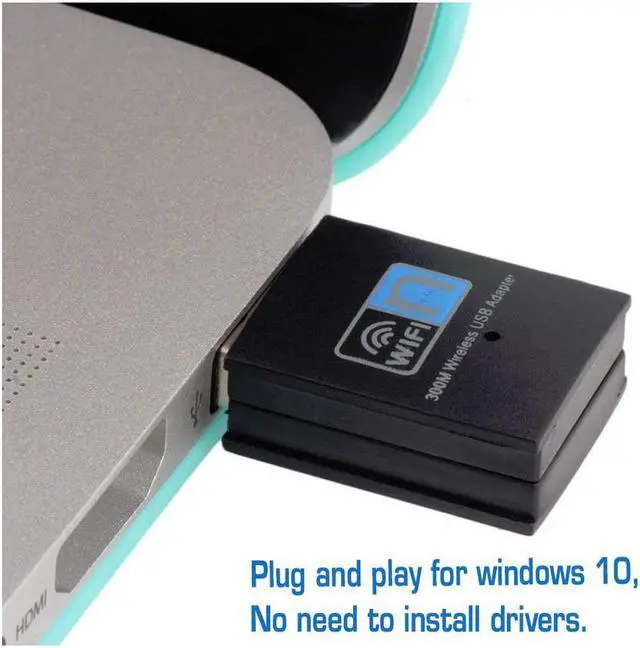 Alt view image 4 of 7 - 300Mbps USB WiFi Adapter Wireless LAN Network Card Adapter WiFi Dongle for Desktop Laptop PC Windows 10 8 7 XP MAC OS (Plug-and-Play for Windows10)