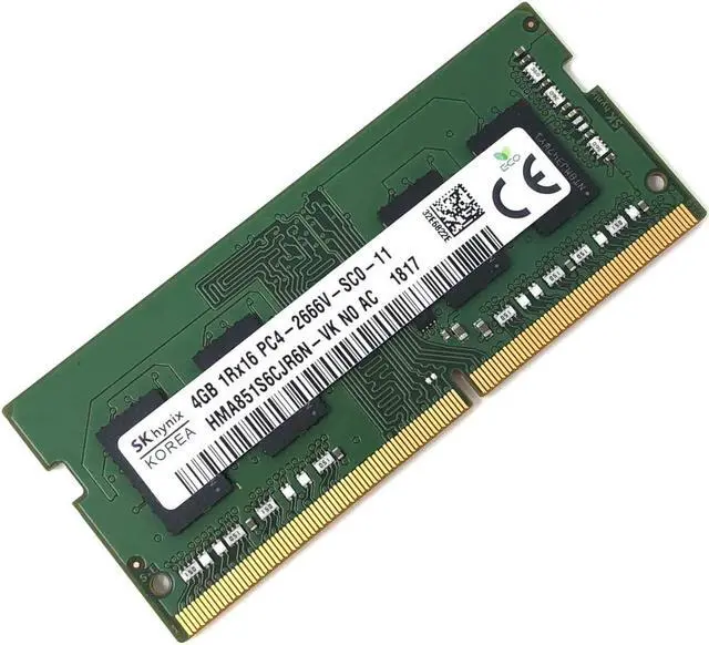 Main image of SK hynix HMA851S6CJR6N - VK Non ECC PC4-2666V 4GB DDR4 at 2666MHz 260pin SDRAM SODIMM Single Kit Laptop Memory - OEM