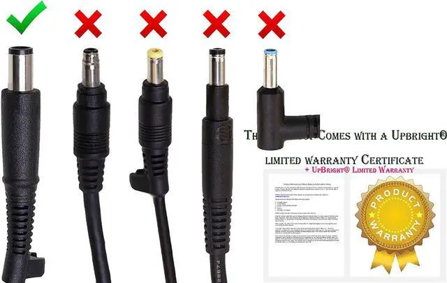 Alt view image 2 of 7 - UpBright 18.5V 19.5V 65W AC/DC Adapter Compatible with HP 2000 TPN-I108 TPN-L108 ProBook 470 450 440 G0 G1 G2 430 445 455 640 645 650 655 755 745 725 720 EliteBook Folio 9470m 9480m Compaq DV4 DV5 DV6