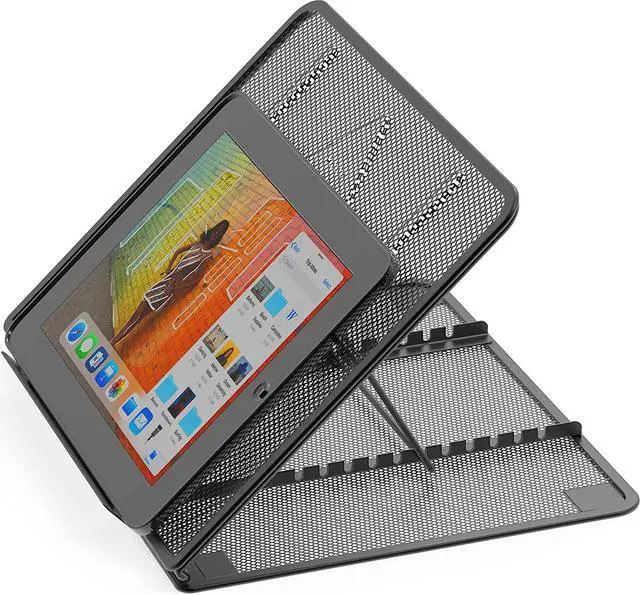 Alt view image 3 of 6 - Mesh Ventilated Adjustable Laptop Stand Black
