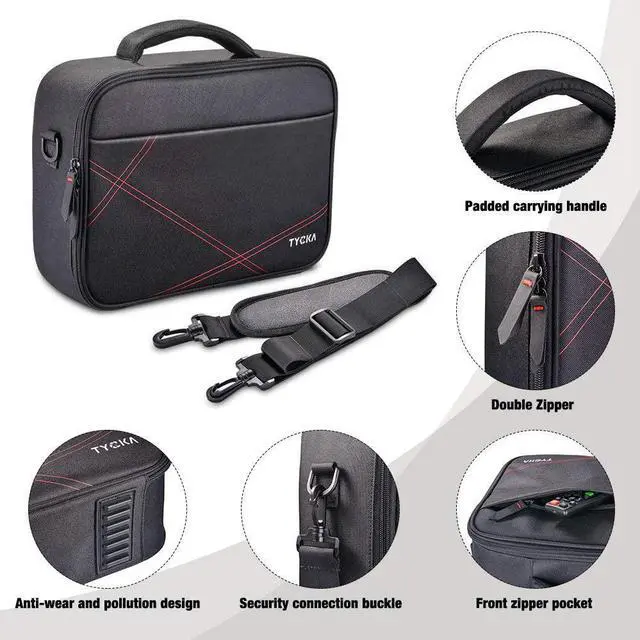 Alt view image 4 of 6 - Projector Case, Projector Travel Carrying Bag Internal Dimension 14.5"x10.6"x3.9" with Adjustable Shoulder Strap & Compartment Dividers for for Acer, Epson, Benq, LG, Sony (Large)