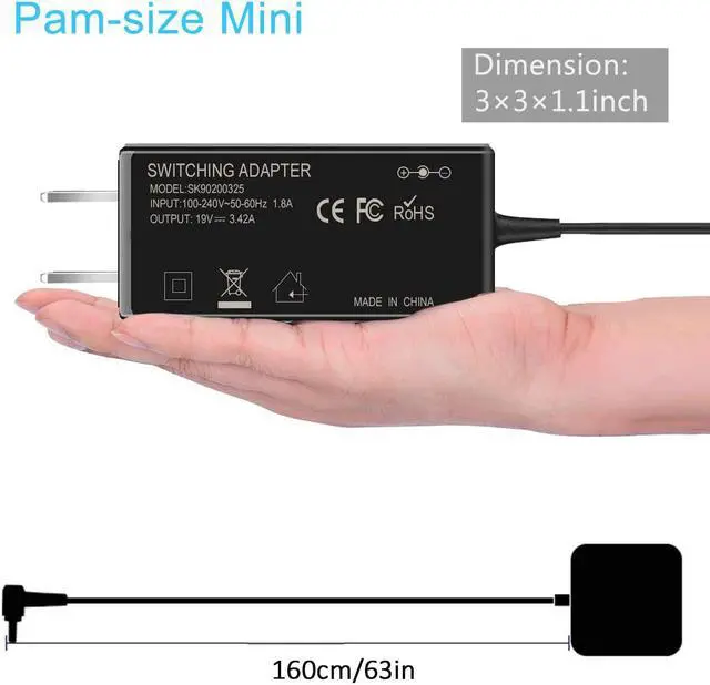 Alt view image 5 of 7 - Tinkon 65W AC Laptop Adapter Charger Power Supply for Asus X551 X551C X551CA X551M X551MA X550 X550C X550CA X555L X555LA S300C S400CA S500CA Series