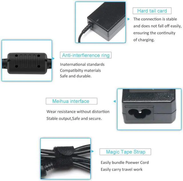 Alt view image 7 of 7 - 65W AC Adapter Charger for Acer Aspire E15 ES1 E1 E3 E5 F5 F15 M3 M5 V3 V5 V7 A114 A315 A515 ADP-65JH DB PA-1650-02 ADP-65KB A114-31-C02W A114-32-C3N0 A114-32-P34S A315-21-2476 Laptop Supply Cord