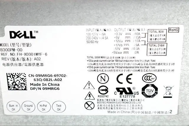 Alt view image 5 of 6 - FOR DELL 300 Watt Compatible Power Supply Replacement Inspiron 518 519 530 531 537 540 541 545 546 560 570 580 620 660 3000 3847 and More 5W52M 57KJR 5DDV0 6R89K 84J9Y 949H1 CD4GP DG1R8 56DXG CF5W6